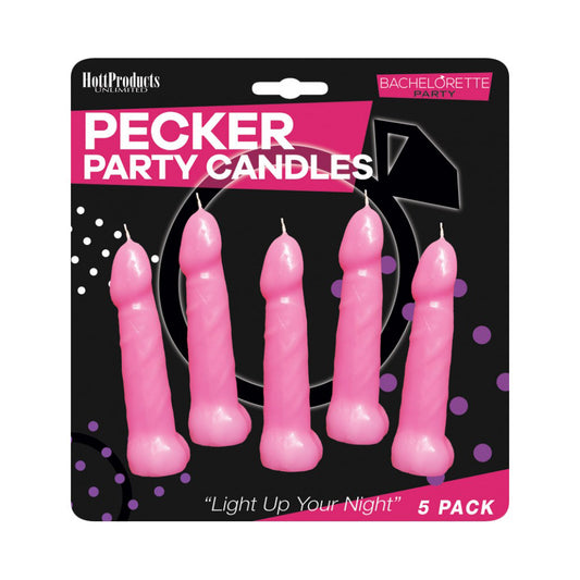 Bachelorette Party Pink Pecker Candles 5'' | 818631031436 | Available at EroticWarehouse.com