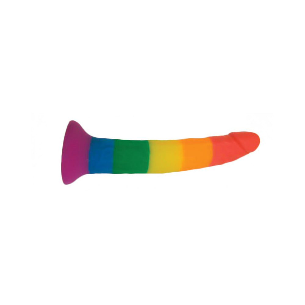 Rainbow Power Drive 7" Strap On Dildo With Harness | 818631032488 | Available at EroticWarehouse.com