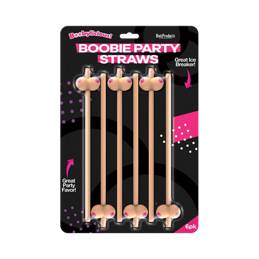 Boobie Party Straws 6Pk | 818631032587 | Available at EroticWarehouse.com