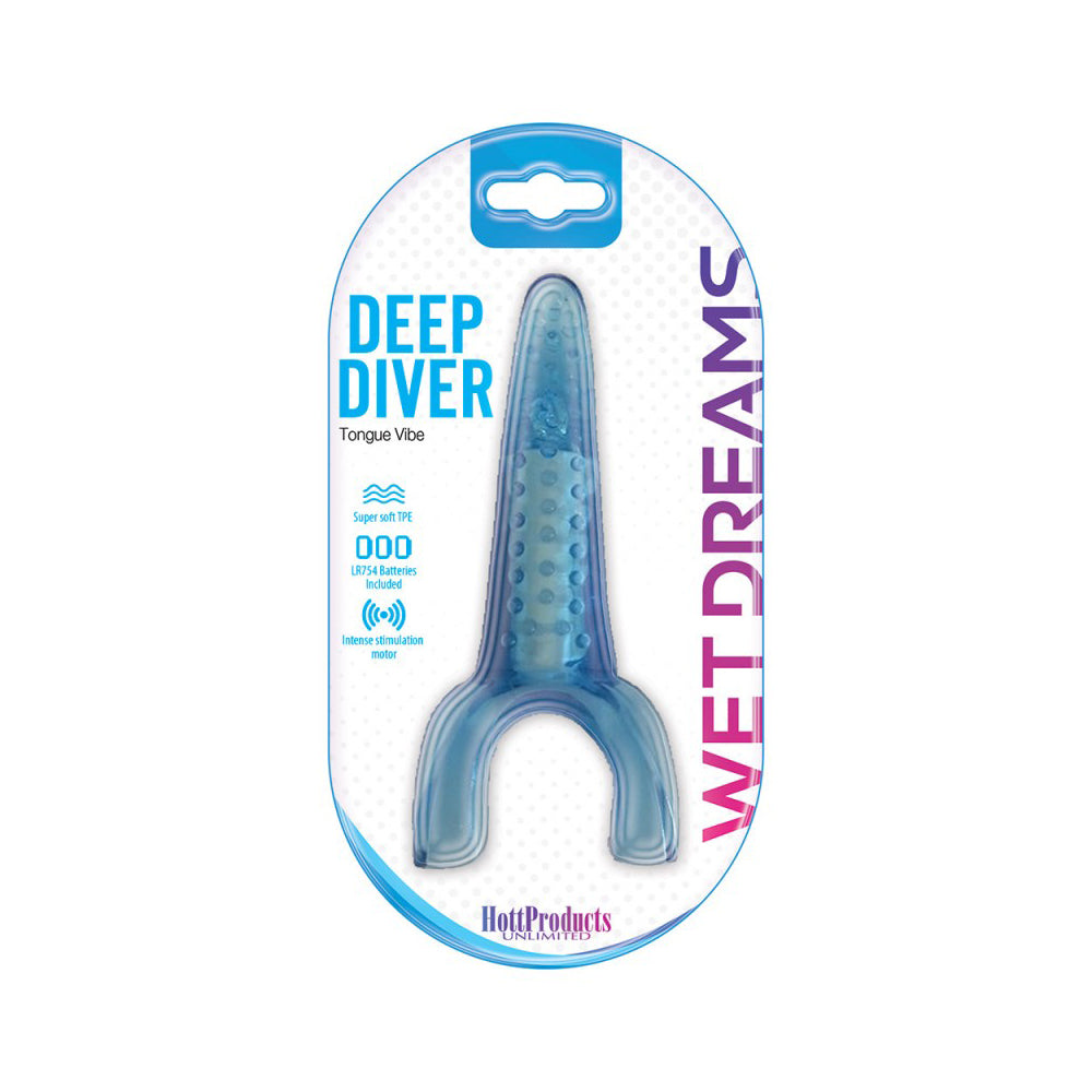 Deep Diver Tongue Vibe Blue | 818631032600 | Available at EroticWarehouse.com