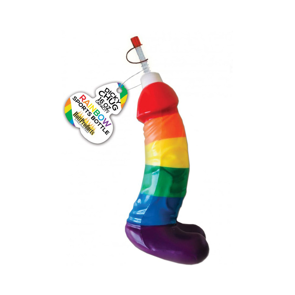 Dicky Chug Rainbow Sports Bottle | 818631032648 | Available at EroticWarehouse.com