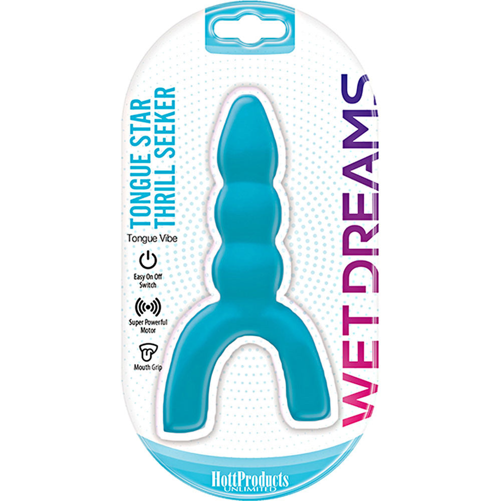 Tongue Star Thrill Seeker Tongue Vibe Blue | 818631032716 | Available at EroticWarehouse.com