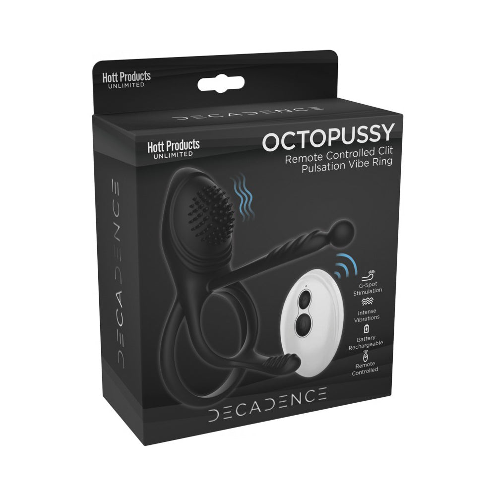 Decadence Octopussy Cock Ring/Clit/Anal Stim With Tentacles Remote Control | 818631034352 | Available at EroticWarehouse.com