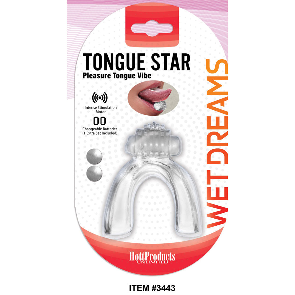 Tongue Star Tongue Vibe Clear | 818631034437 | Available at EroticWarehouse.com