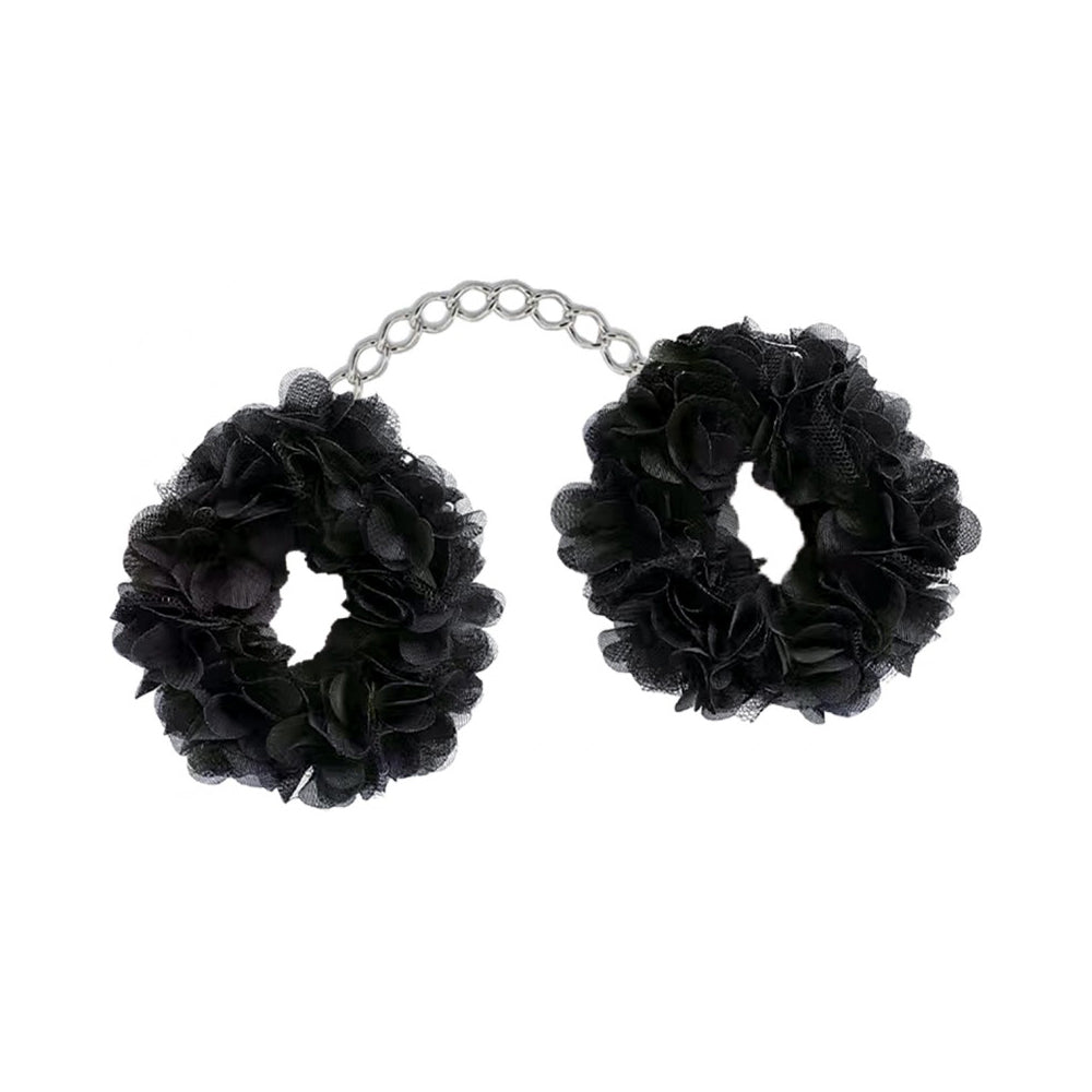 Blossom Luv Cuffs Flower Hand Cuffs Boxed Black | 818631035373 | Available at EroticWarehouse.com