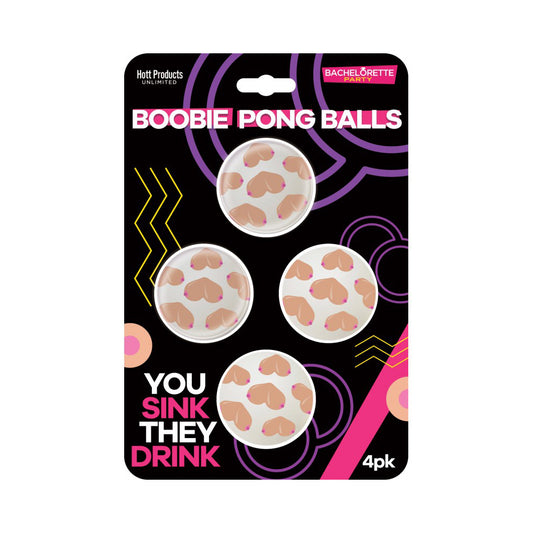 Boobie Beer Pong Balls 4Pk | 818631035403 | Available at EroticWarehouse.com