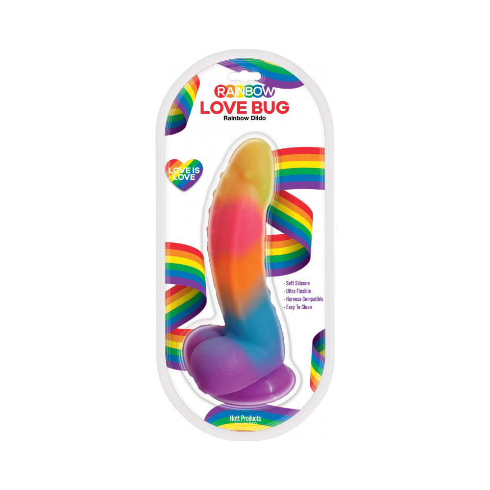 Rainbow Dildo Love Bug Silicone | 818631035427 | Available at EroticWarehouse.com