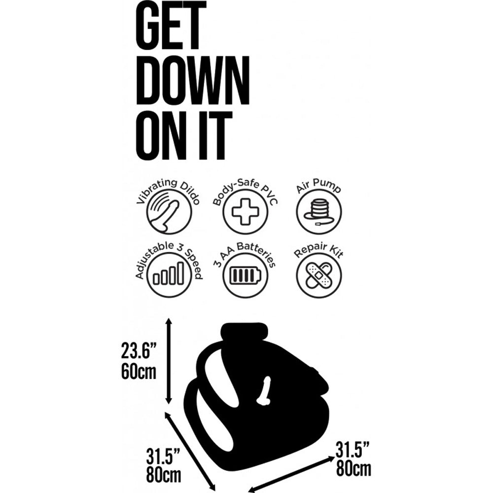 Get Down On It Inflatable Cusion With Wire Controller Dildo + Wrist/Leg Straps | 818631035878 | Available at EroticWarehouse.com