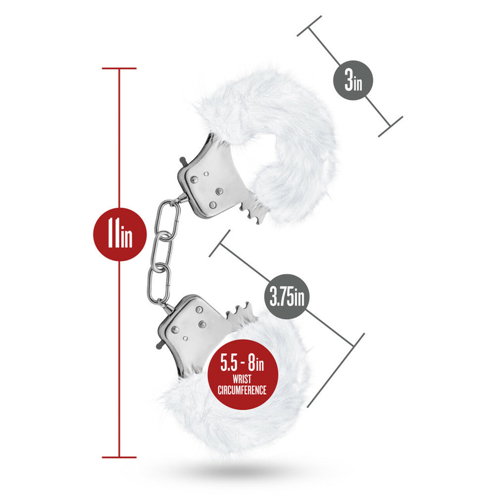 Temptasia Plush Fur Cuffs White | 819835020059 | Available at EroticWarehouse.com