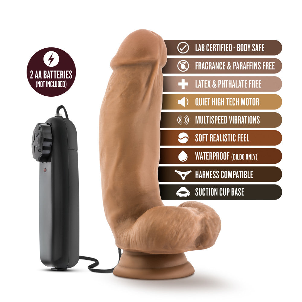 Coverboy MMA Fighter 7" Vibrating Realistic Cock Mocha | 819835020813 | Available at EroticWarehouse.com