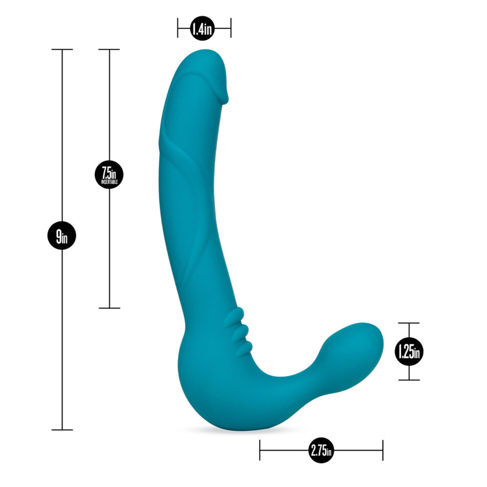 Temptasia Luna Strapless Silicone Dildo Teal | 819835024422 | Available at EroticWarehouse.com