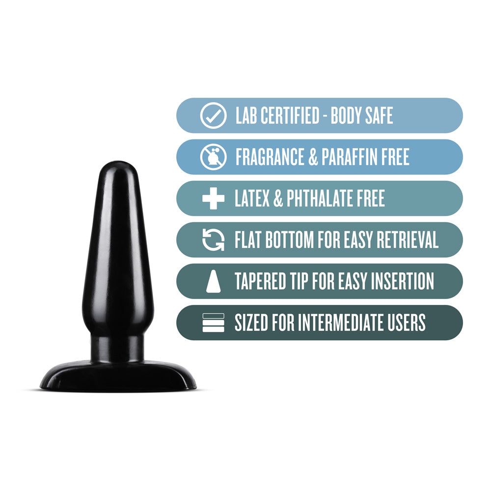 Anal Adventures Basic Anal Plug Medium Black | 819835024989 | Available at EroticWarehouse.com