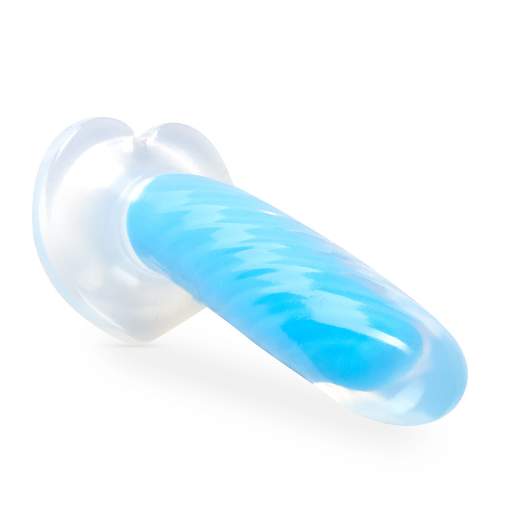 Neo Elite Glow In The Dark Tao 7" Silicone Dual Density Dildo Neon Blue | 819835025207 | Available at EroticWarehouse.com