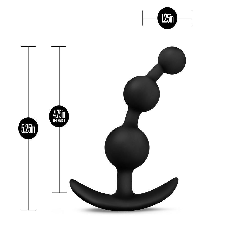 Anal Adventures Platinum Small Anal Beads Black | 819835025993 | Available at EroticWarehouse.com