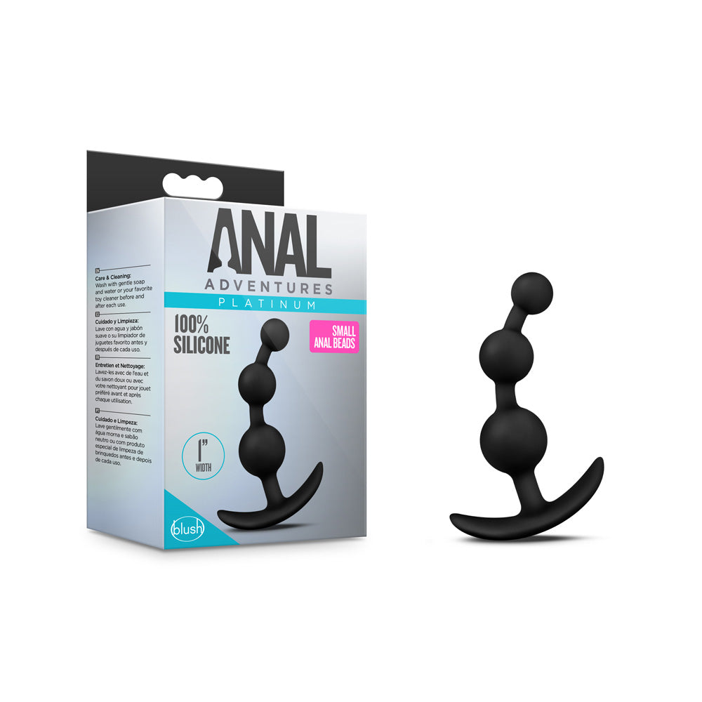 Anal Adventures Platinum Small Anal Beads Black | 819835025993 | Available at EroticWarehouse.com