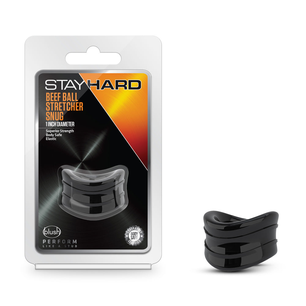 Stay Hard Beef Ball Stretcher X Long 1.5" Diameter Black | 819835026129 | Available at EroticWarehouse.com