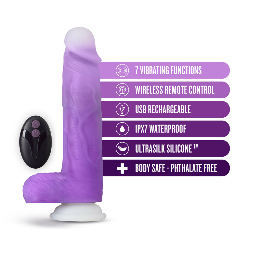 Neo Elite Encore 8'' Vibrating Dildo Purple | 819835027188 | Available at EroticWarehouse.com