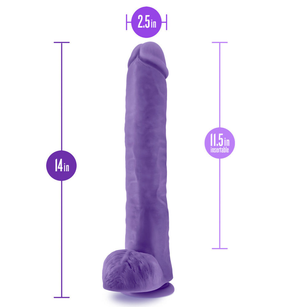 Au Naturel Bold Daddy 14" Dildo Purple | 819835027461 | Available at EroticWarehouse.com