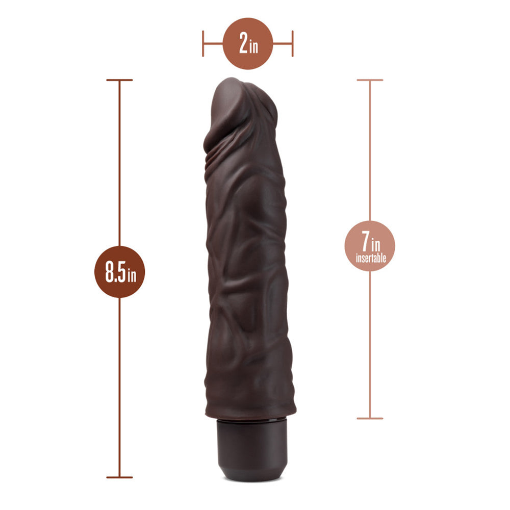 Dr. Skin Silicone Dr. David 8'' Vibrating Dildo Brown | 819835029014 | Available at EroticWarehouse.com