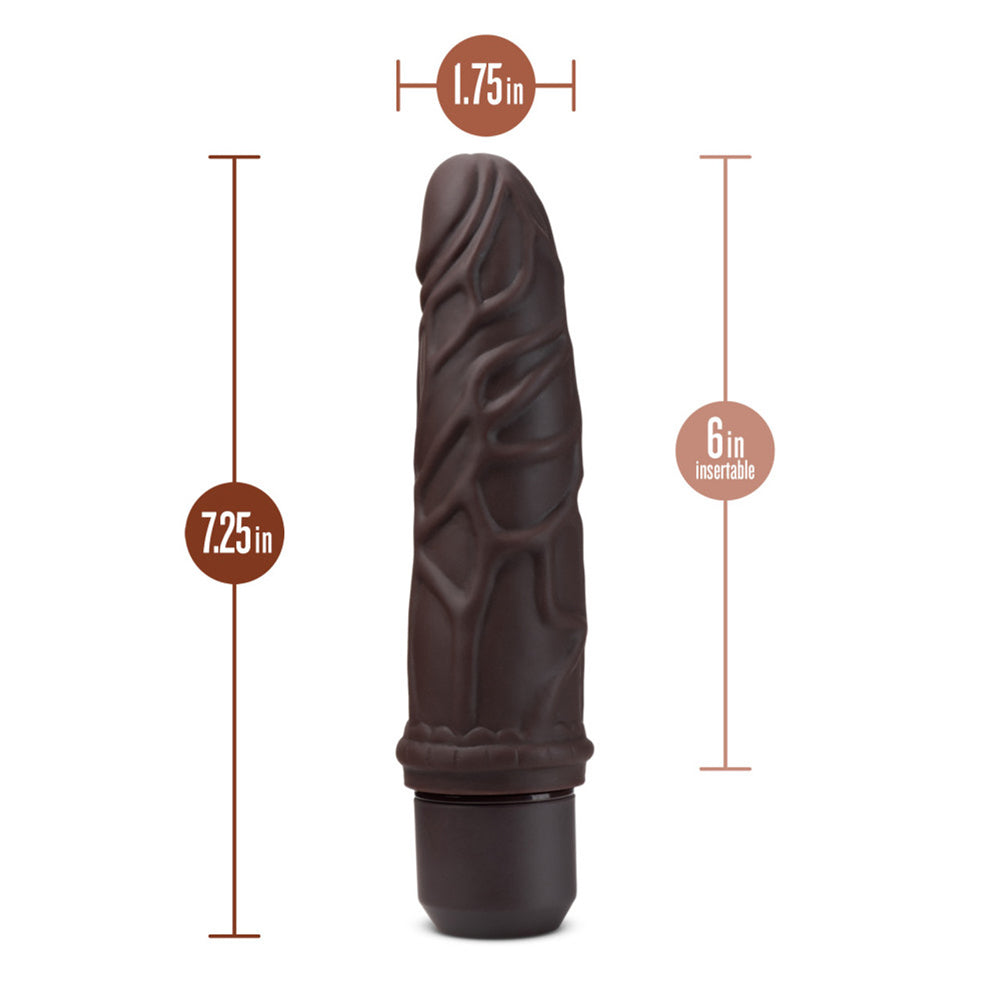 Dr. Skin Silicone Dr. Robert 7'' Vibrating Dildo Brown | 819835029038 | Available at EroticWarehouse.com
