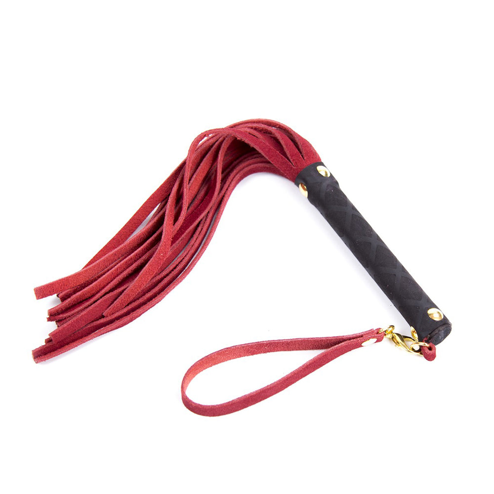 Mini Leather Flogger Red | 821555179177 | Available at EroticWarehouse.com