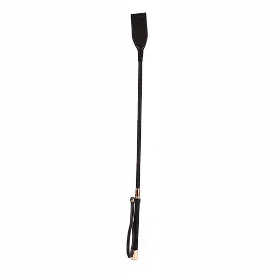 18" PU Golden Tip Riding Crop Black | 821555180371 | Available at EroticWarehouse.com