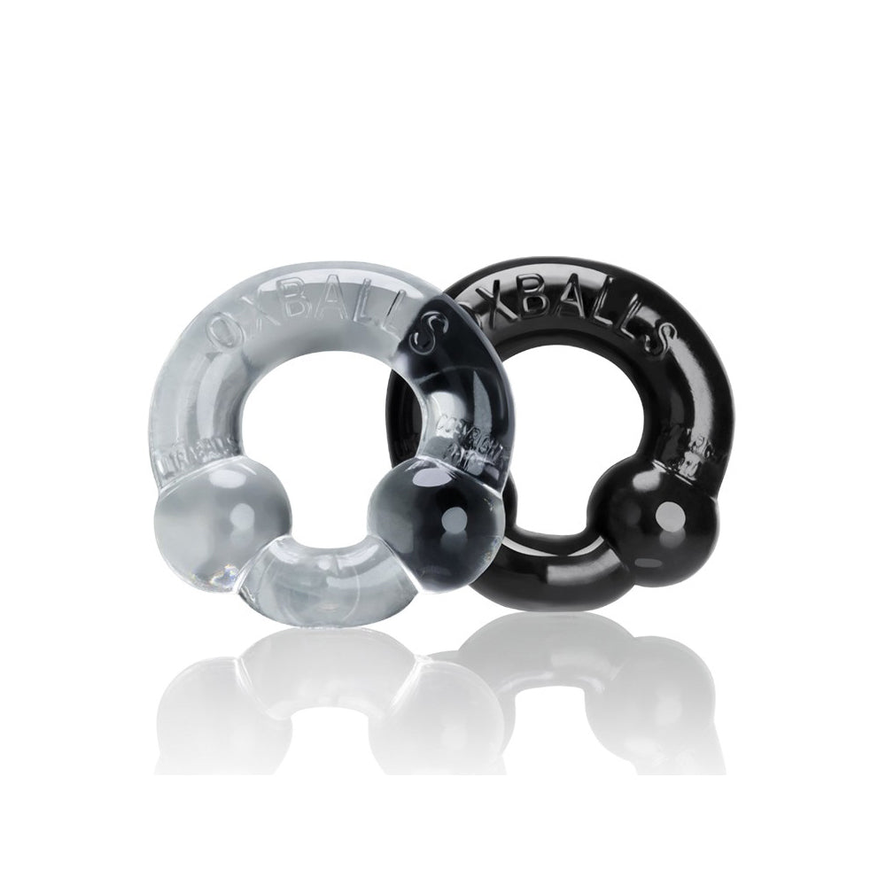 Ultraballs 2-Pack Cock Ring Black & Clear | 840215118783 | Available at EroticWarehouse.com
