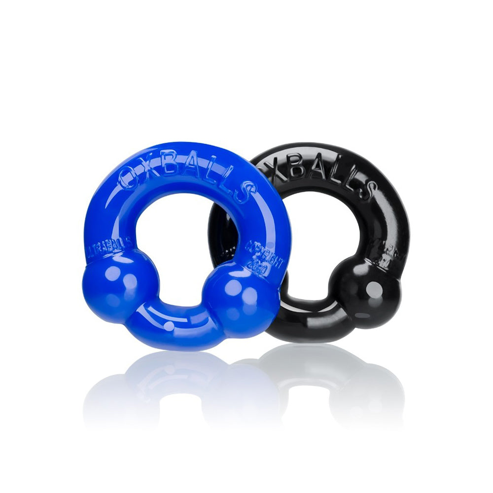Ultraballs 2-Pack Cock Ring Black & Police Blue | 840215118790 | Available at EroticWarehouse.com