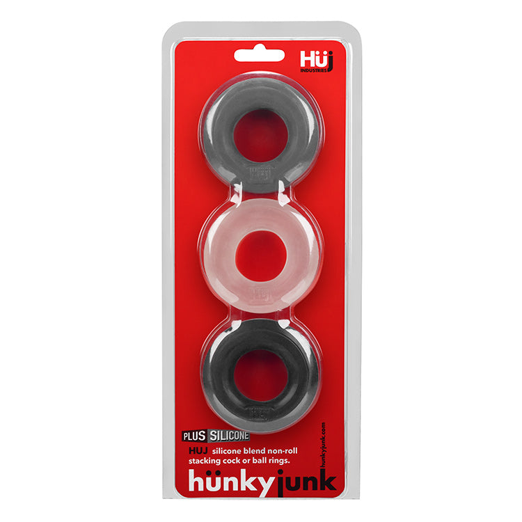 Huj3 C-Ring 3-Pack By Hunkyjunk Tar/Multi | 840215120052 | Available at EroticWarehouse.com