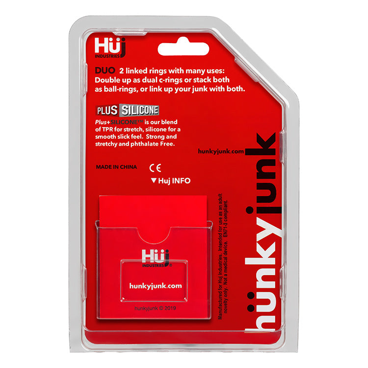 Duo Linked Cock/Ball Rings By Hunkyjunk Cobalt | 840215120076 | Available at EroticWarehouse.com