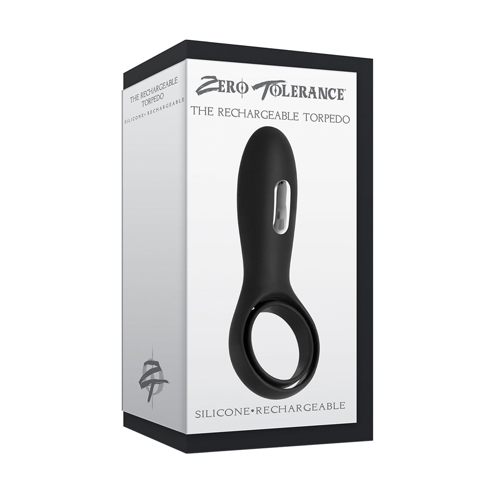 The Rechargeable Torpedo Black Vibrating Ring | 844477011813 | Available at EroticWarehouse.com