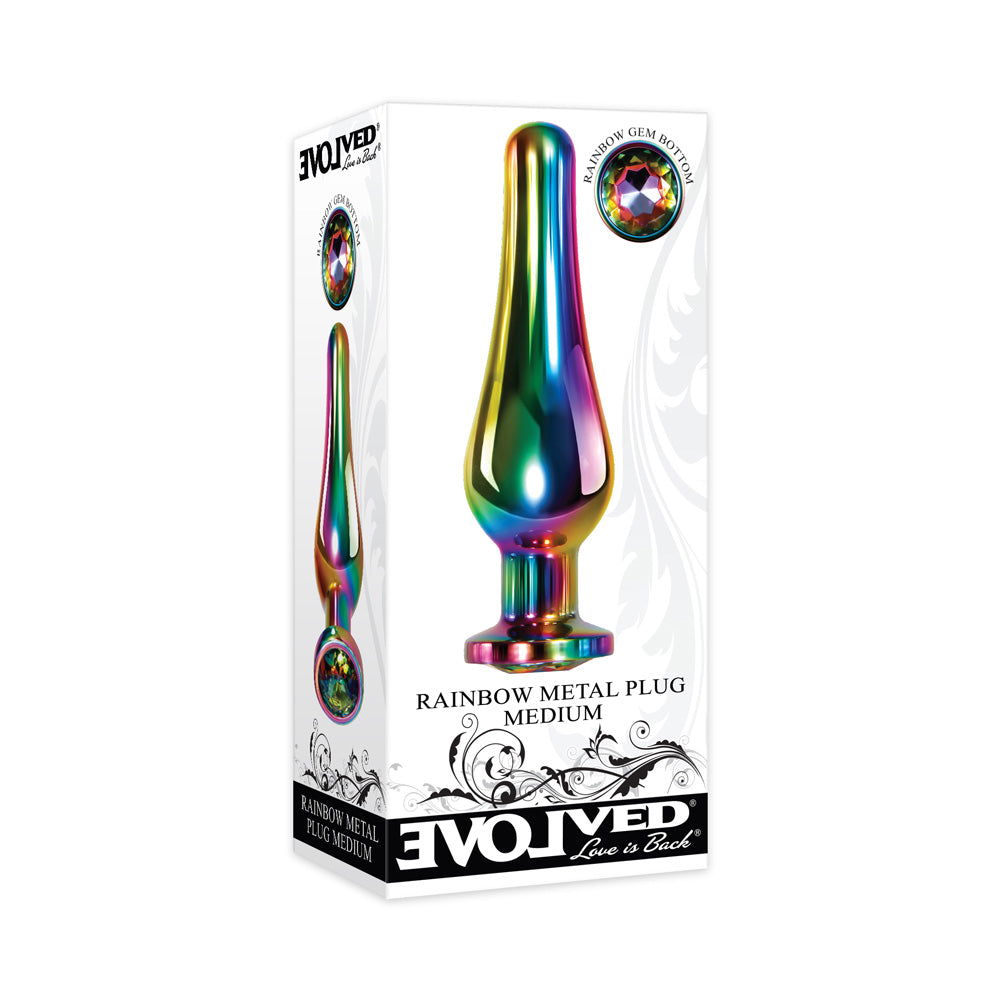 Rainbow Metal Plug Medium | 844477018553 | Available at EroticWarehouse.com