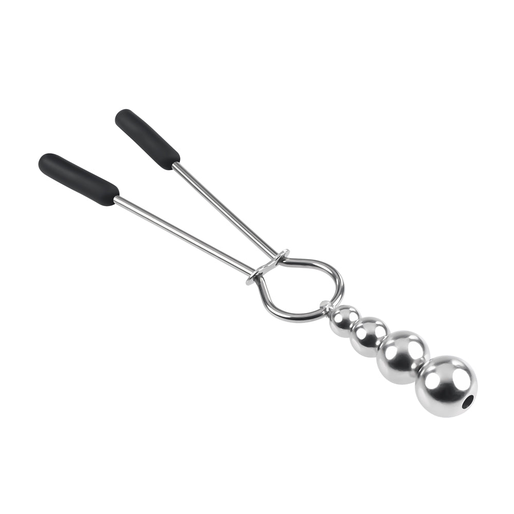 Beaded Nipple Clamps Silver | 844477023557 | Available at EroticWarehouse.com