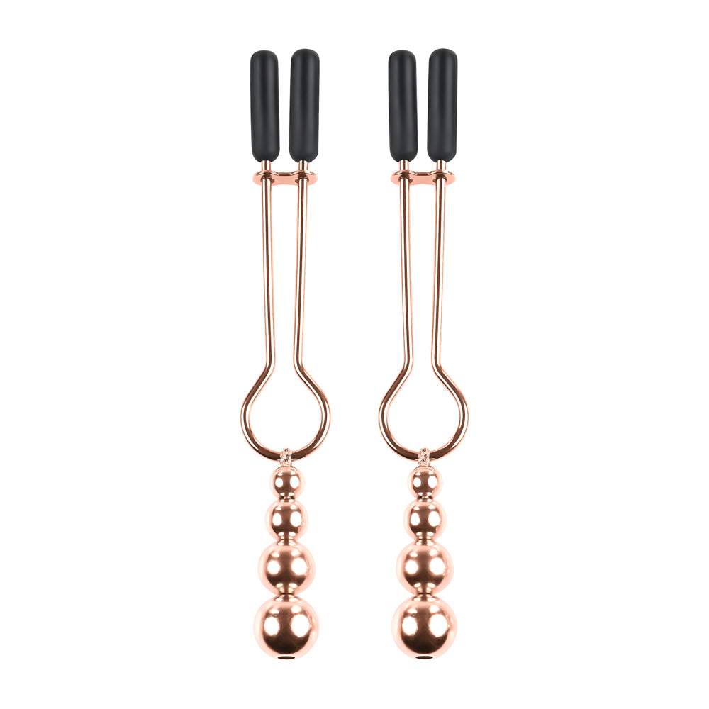 Beaded Nipple Clamps Rose Gold | 844477023564 | Available at EroticWarehouse.com