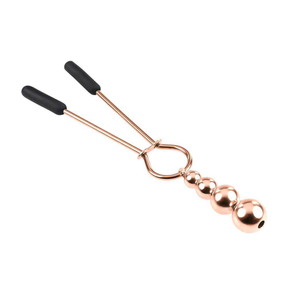 Beaded Nipple Clamps Rose Gold | 844477023564 | Available at EroticWarehouse.com