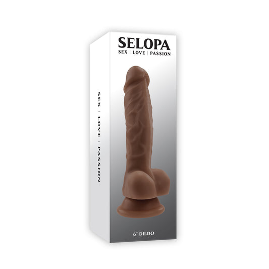 6.5" Natural Feel Dildo Dark | 844477023588 | Available at EroticWarehouse.com