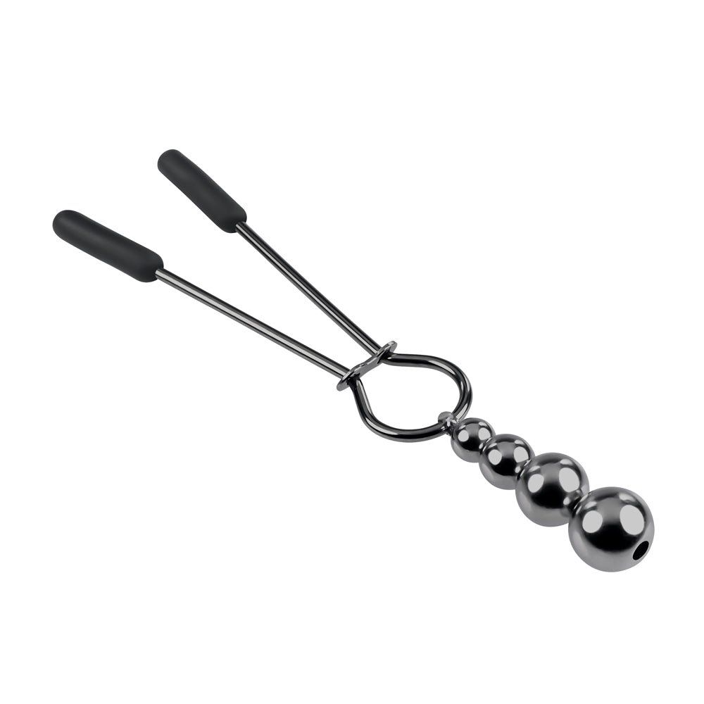 Beaded Nipple Clamps Black Chrome | 844477023915 | Available at EroticWarehouse.com