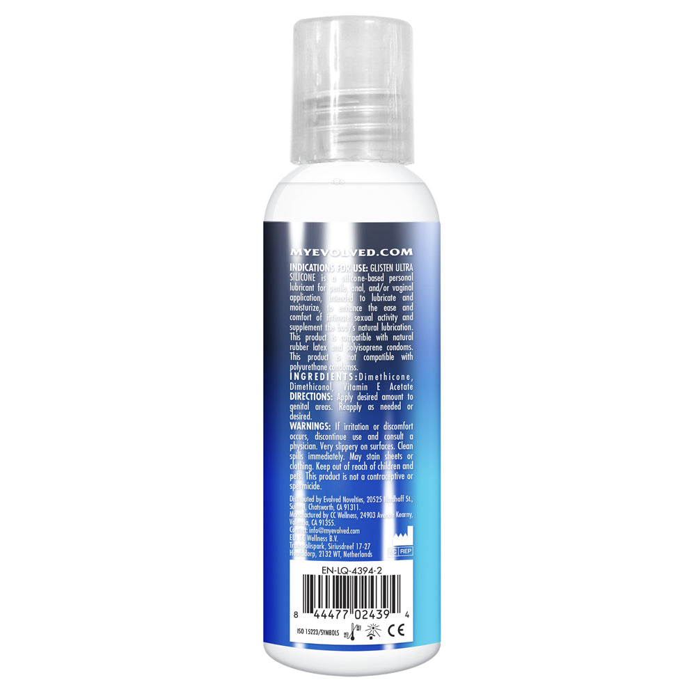 Glisten Ultra Silicone Silky Silicone Lubricant 2 oz. | 844477024394 | Available at EroticWarehouse.com