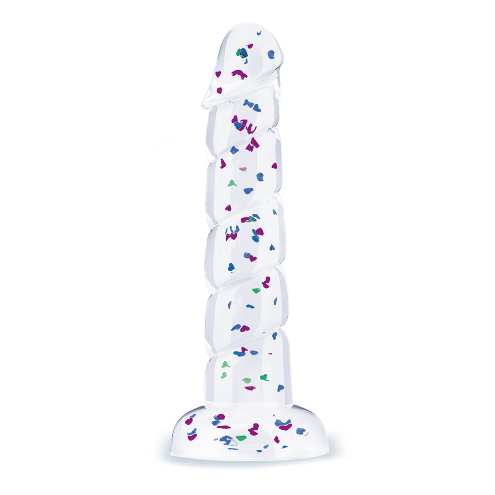 Glittergasm 7.5" Blue Green Purple Swirl Dildo | 847841013321 | Available at EroticWarehouse.com