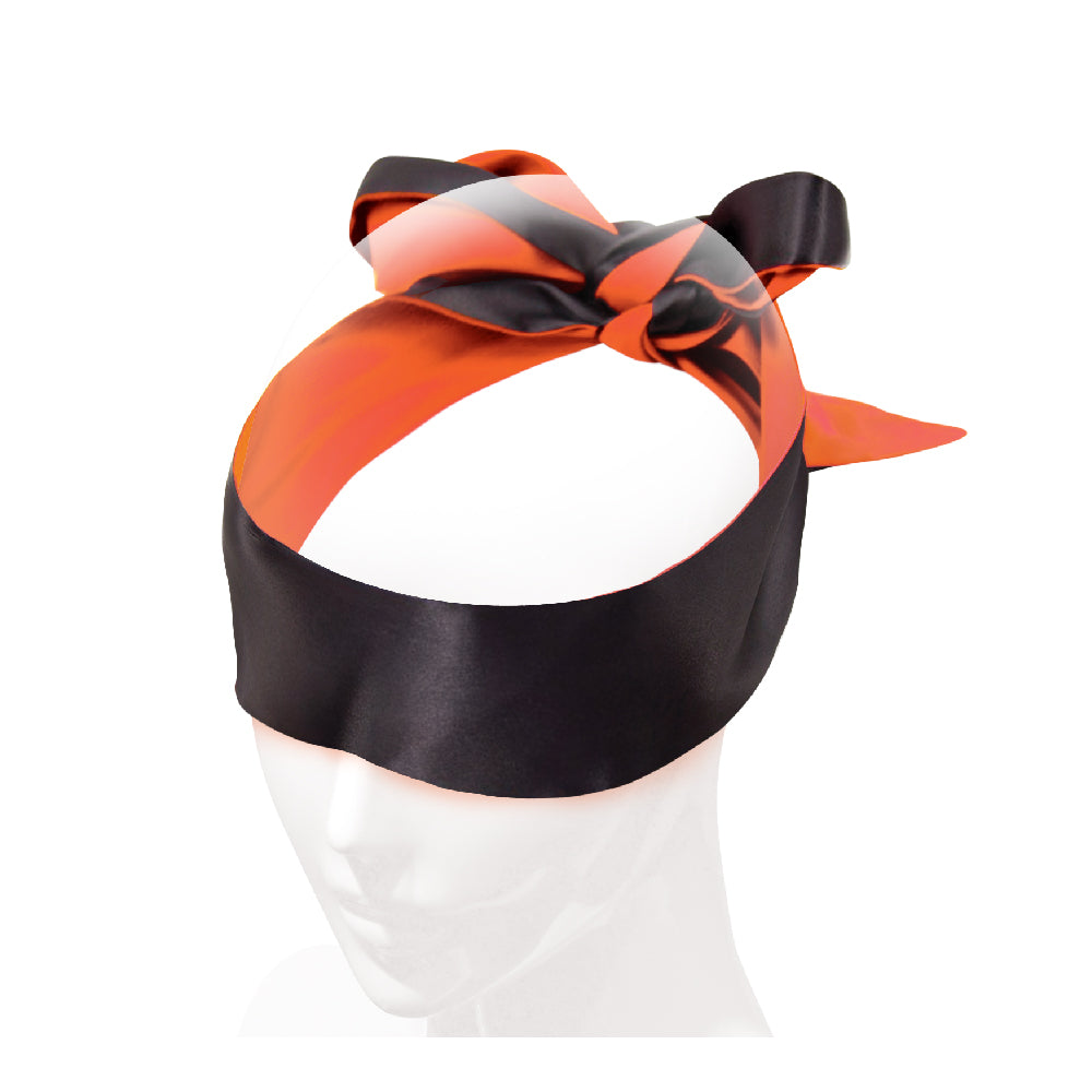 The 9's Orange Is The New Black Satin Sash Reversible Blindfold/Restraint | 847841025225 | Available at EroticWarehouse.com