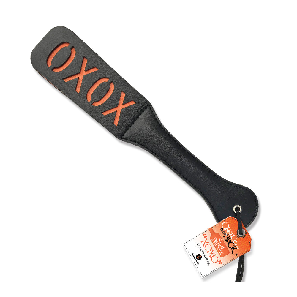 The 9's Orange Is The New Black Slap Paddle XOXO | 847841025294 | Available at EroticWarehouse.com
