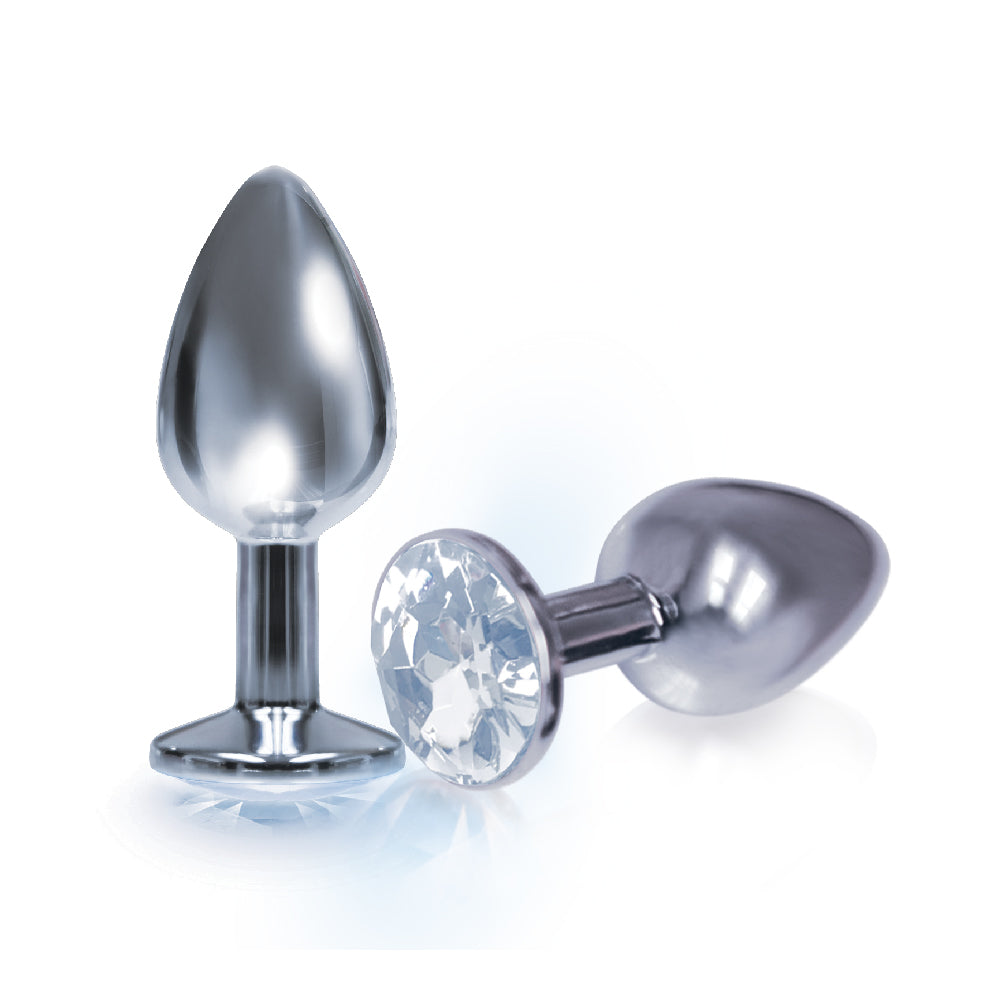 The 9's The Silver Starter Bejeweled Stainless Steel Plug Diamond | 847841026086 | Available at EroticWarehouse.com