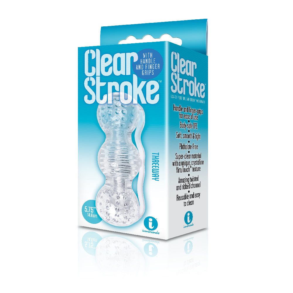 The 9's Clear Stroke Threeway Masturbator | 847841026277 | Available at EroticWarehouse.com
