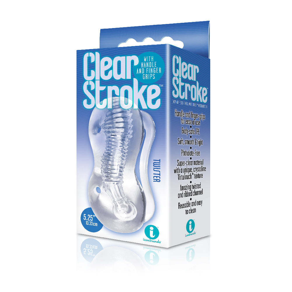 The 9's Clear Stroke Twister Masturbator | 847841026284 | Available at EroticWarehouse.com