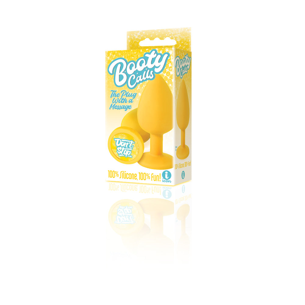 The 9's Booty Calls Silicone Butt Plug Yellow Don't Stop | 847841026932 | Available at EroticWarehouse.com