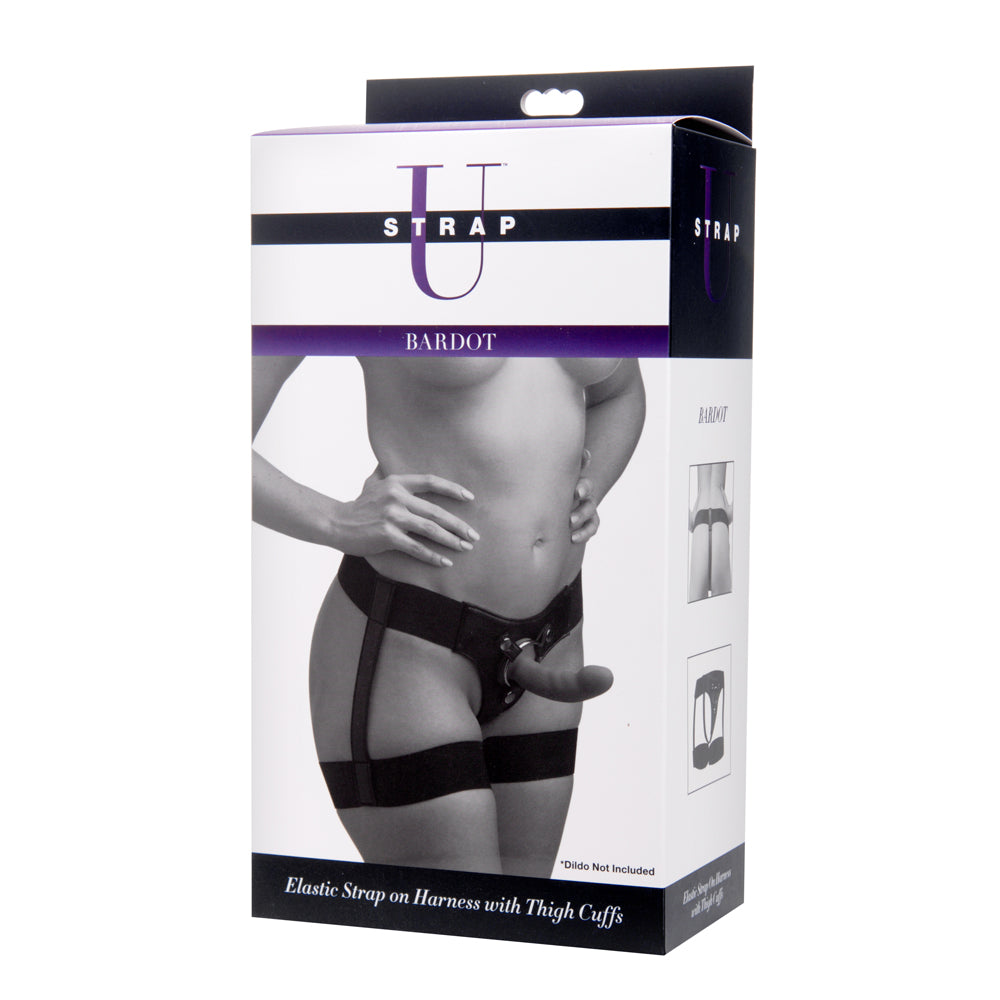 Strap U Bardot Elastic Strap On Harness With Thigh Cuffs | 848518015839 | Available at EroticWarehouse.com