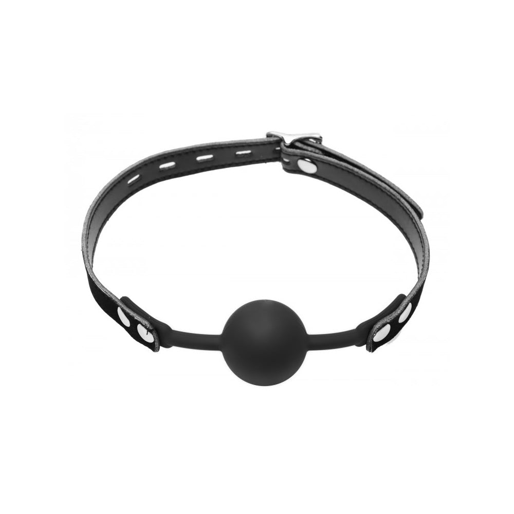 Master Series Premium Hush Locking Silicone Comfort Ball Gag | 848518017345 | Available at EroticWarehouse.com
