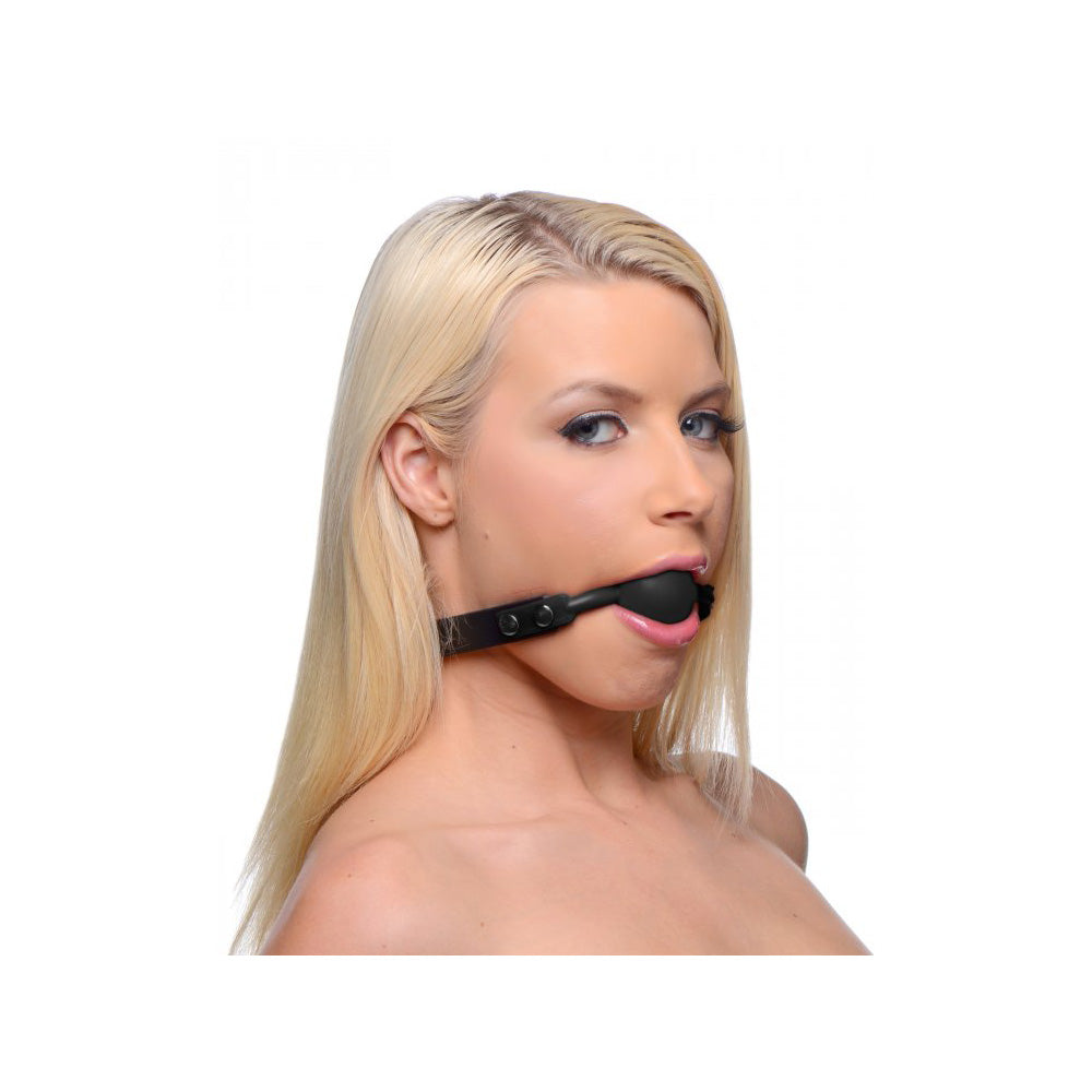 Master Series Premium Hush Locking Silicone Comfort Ball Gag | 848518017345 | Available at EroticWarehouse.com
