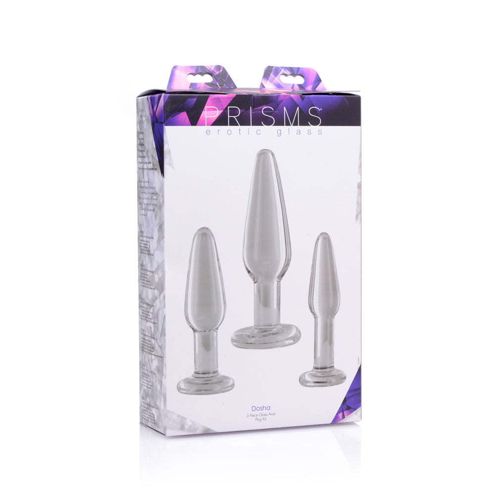 Prisms Dosha 3 Piece Glass Plug Kit | 848518020871 | Available at EroticWarehouse.com