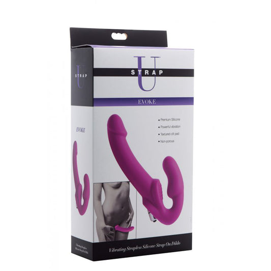 Strap U Evoke Vibrating Strapless Silicone Strap On Dildo | 848518023513 | Available at EroticWarehouse.com